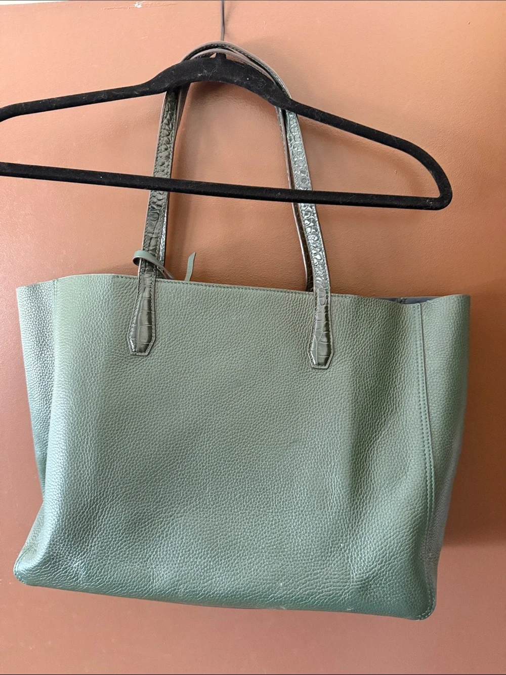 Tory Burch Green Leather Tote Bag Purse